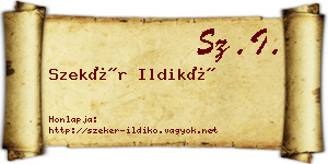 Szekér Ildikó névjegykártya
